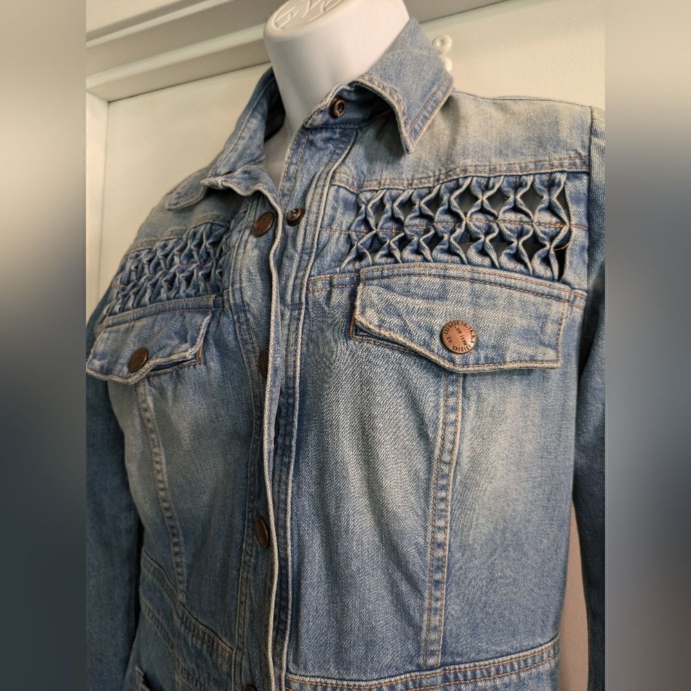 Current/Elliott Long Button Down Smocked The Fest… - image 7